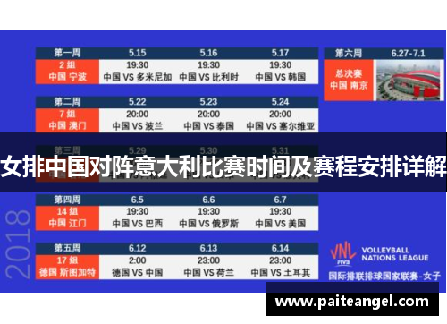 女排中国对阵意大利比赛时间及赛程安排详解